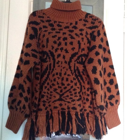 Farm Rio Caramel Midnight Leopard Sweater - Picture 6 of 10